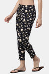 Enamor Viscose Loungewear Bottom - Navy Hibiscus Aop — thumbnail 3